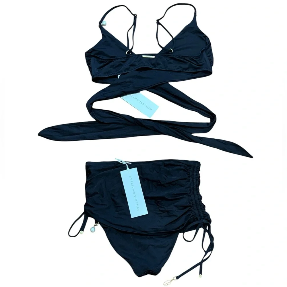 STELLA MCCARTNEY***Black Wrap- Around Bikini Set***Small $378 - Picture 5 of 5